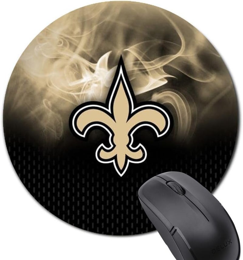 ZYJTEK Sports Round Mouse Pad,Purple Design Non-Slip Rubber Base Mousepad for Computers Laptop Desk,Gaming Mouse Mat for Football Fans - Image 2